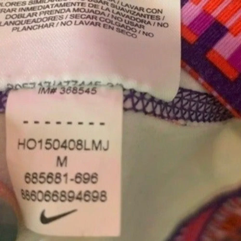 Nike Pro Dri-FIT Pullover Womens Purple Multi Pixel Print Half Zip 685681-696 M
